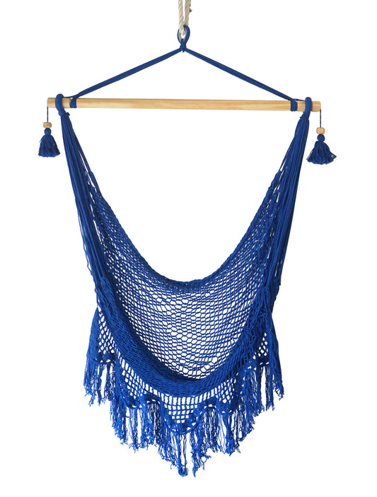 Ocean Blue Woven Hanging Chair for Indoor